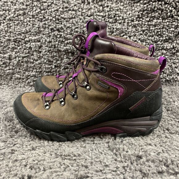 Merrell Chameleon Arc2 Rival Boot Women 10 Brown Purple  Waterproof Leather - Picture 1 of 9